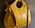 Curvy Mustard Yellow Leather Bag